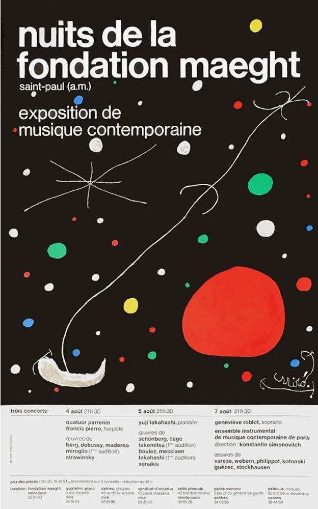 Plakat Miró - LES NUITS DE LA FONDATION MAEGHT (1967). Affiche originale