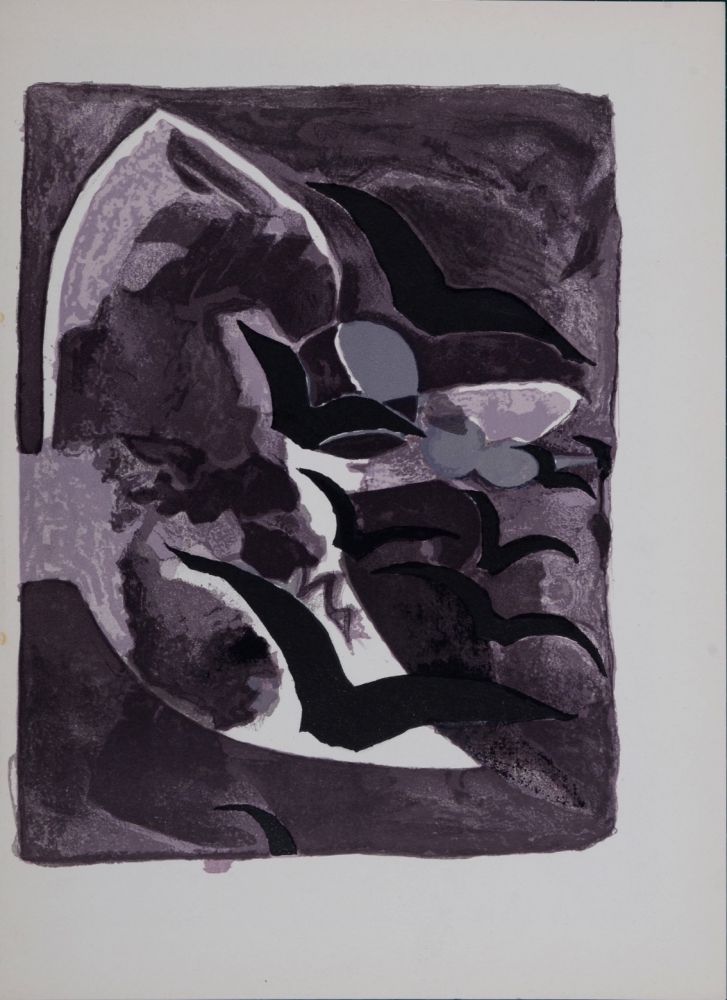 Lithographie Braque - Les oiseaux de nuit, 1964
