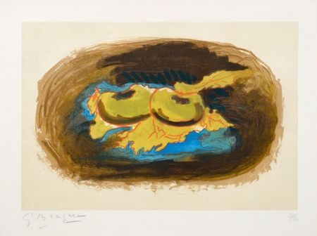 Lithographie Braque - Les Pommes et Feuilles (Apples and Leaves), 1958