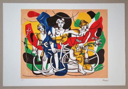 Lithographie Léger (After) - Les quatre cyclistes, 1948