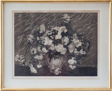 Radierung Und Aquatinta Villon - Les roses (d'après Van Gogh)