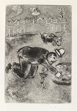 Radierung Chagall - Les sept Peches capitaux: L'Avarice 11
