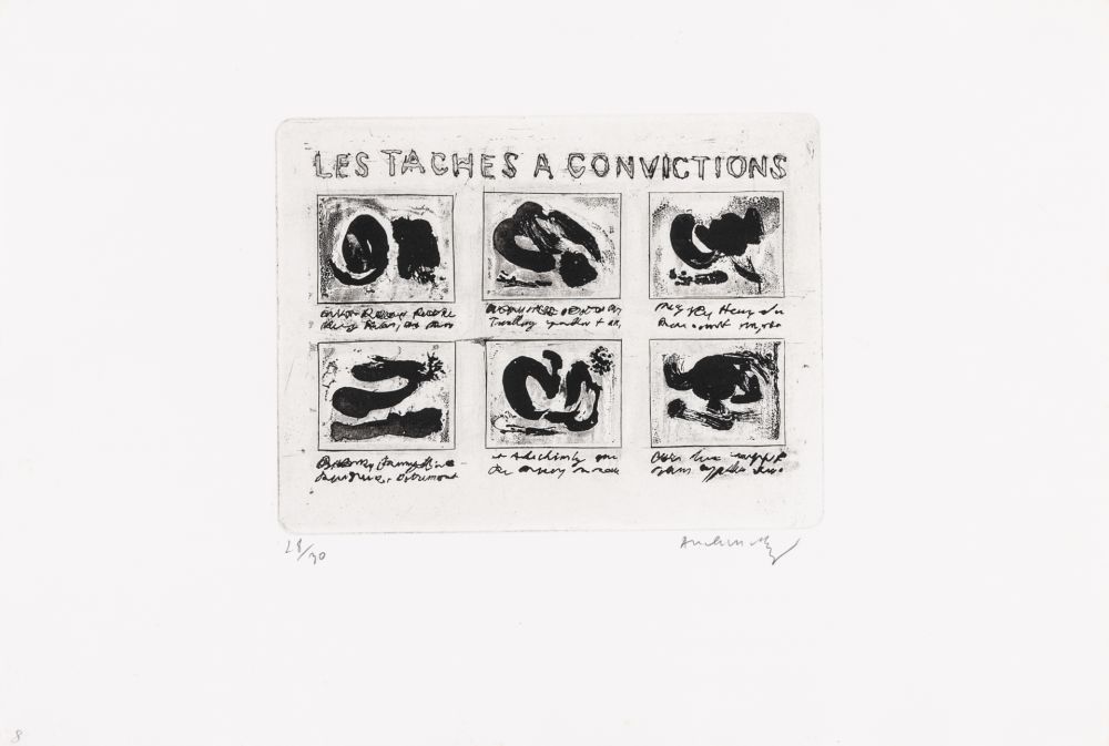 Radierung Alechinsky - Les taches à convictions