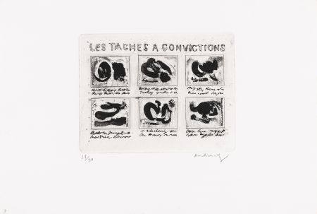 Radierung Alechinsky - Les taches à convictions