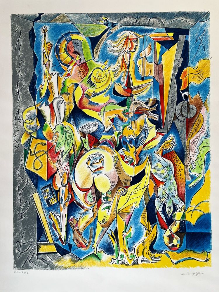 Lithographie Masson - Les travaux du hasard 