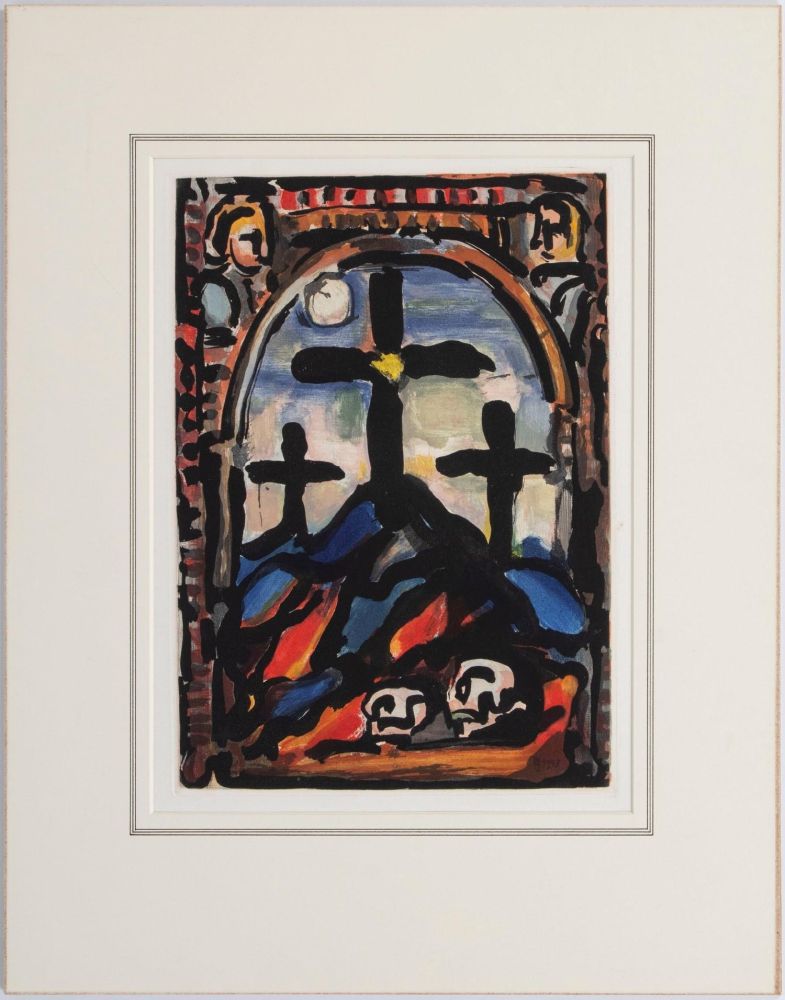 Aquatinta Rouault - Les tres croix