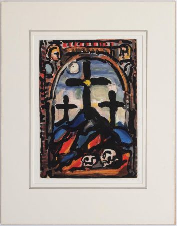 Aquatinta Rouault - Les tres croix