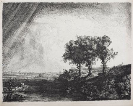 Heliogravüre Rembrandt - Les trois arbres, circa 1870