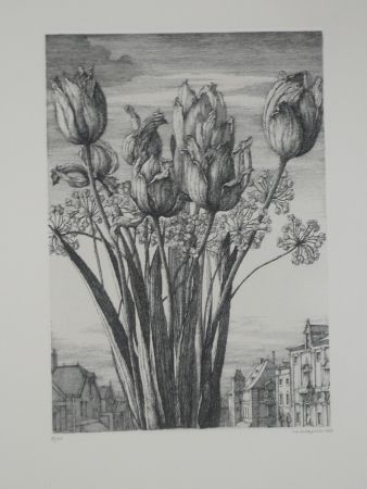 Radierung Desmazières - Les tulipes