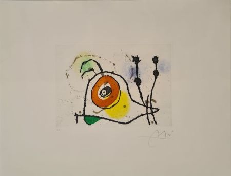 Radierung Und Aquatinta Miró - L'escargot enjoué 
