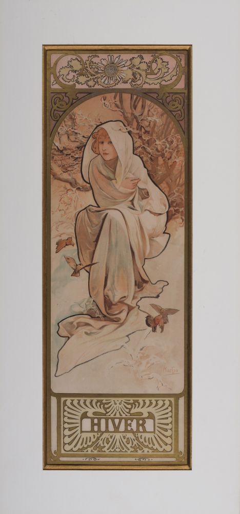 Lithographie Mucha - L'hiver