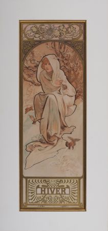 Lithographie Mucha - L'hiver