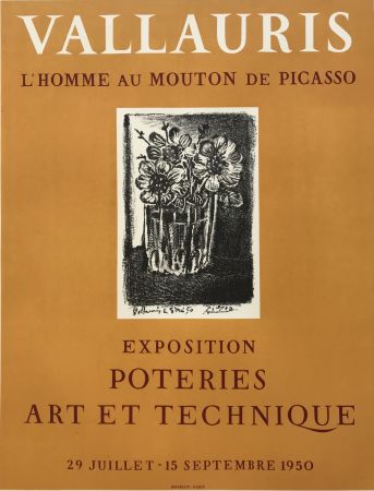Lithographie Picasso - L'Homme au Mouton de Picasso - Vallauris