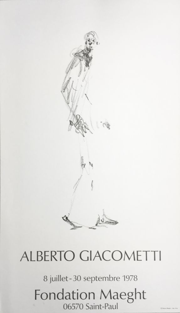 Plakat Giacometti - L'HOMME QUI MARCHE. Fondation Maeght du 8 juillet au 30 septembre 1978.