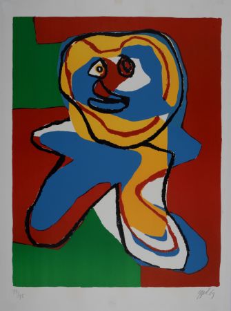 Lithographie Appel - L'homme souriant, 1969 - Hand-signed