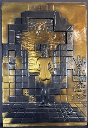 Multiple Dali - Lincoln in Dalivision Bronze Bas Relief with Original Box