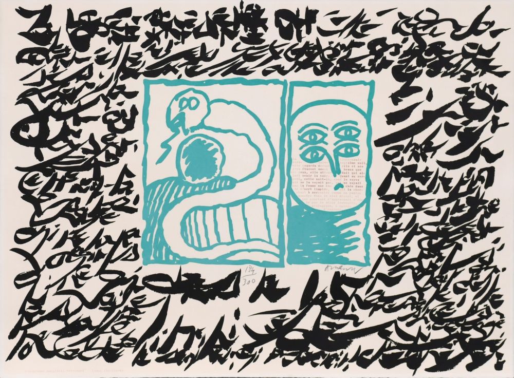 Linolschnitt Alechinsky - Linolog II
