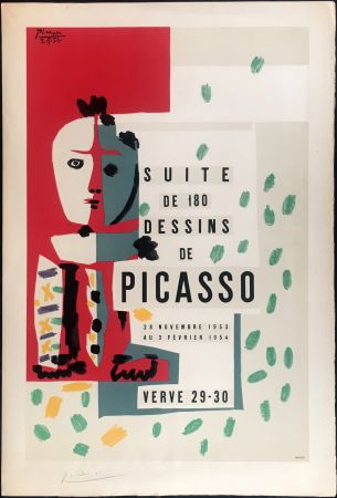 Lithographie Picasso - LITHOGRAPHIE EN COULEURS SIGNÉE AU CRAYON POUR L' AFFICHE ORIGINALE VALLAURIS VERVE (1953).