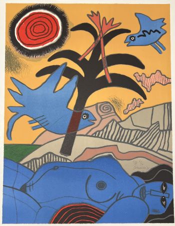Lithographie Corneille - Lithographie Le Palmier, 1993