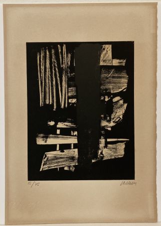 Lithographie Soulages - Lithographie n° 9, 1959. Signée et numérotée. 