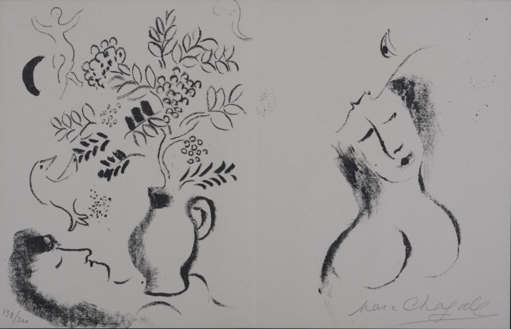 Lithographie Chagall - Lithographie pour un Catalogue (Hand-Signed)