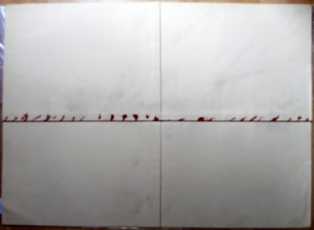 Lithographie Tàpies - Litografía Doblada en Rojo y Gris