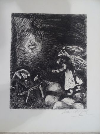Radierung Chagall - L'Ivrogne et sa Femme