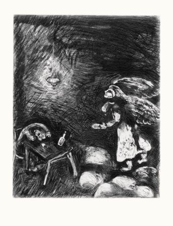 Radierung Chagall - L'ivrogne et sa femme