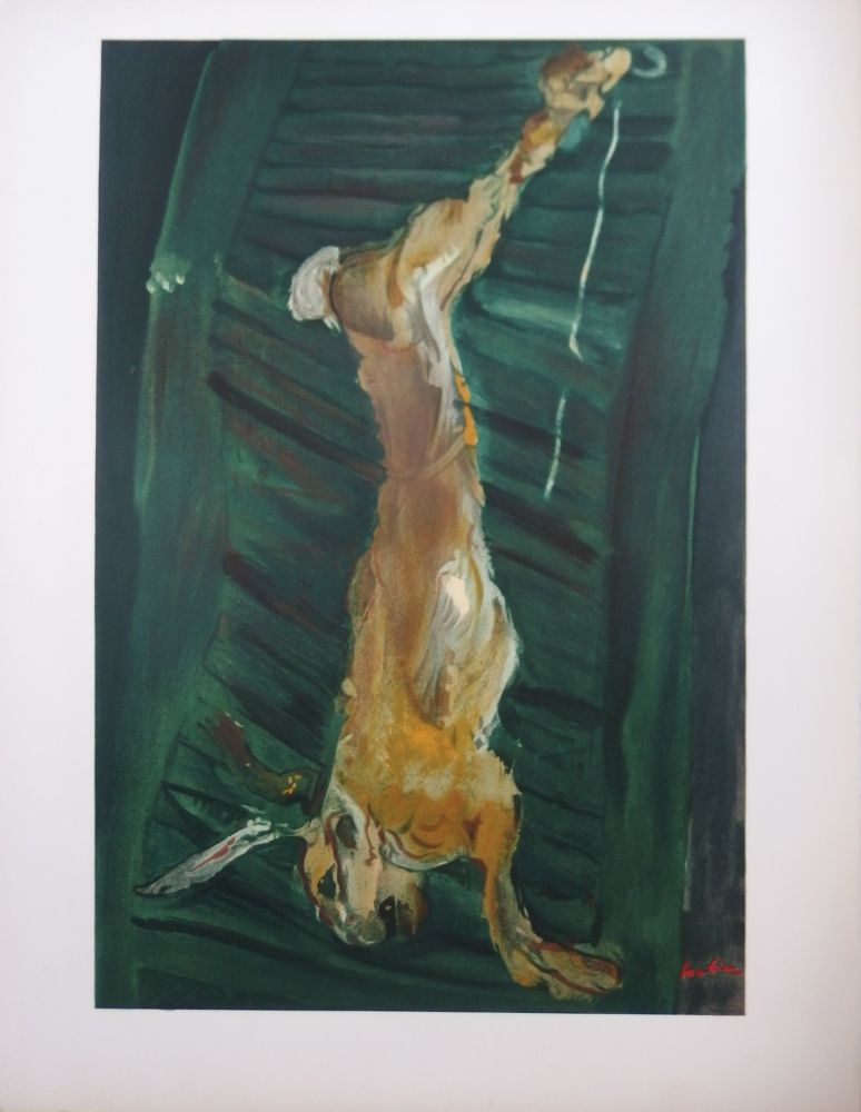 Lithographie Soutine - Lièvre au volet vert