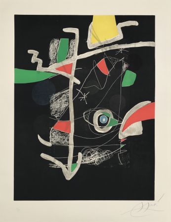 Radierung Und Aquatinta Miró - L'Libre dels Sis Sentits VI (Book of the Six Senses)