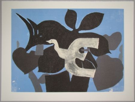 Lithographie Braque - L'oiseau dans le paulownia