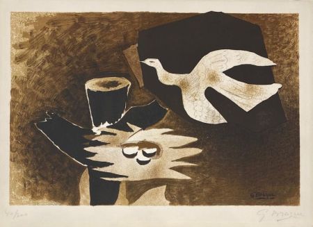 Lithographie Braque - L'oiseau et son nid 