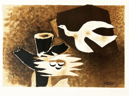 Lithographie Braque - L'oiseau et son nid 