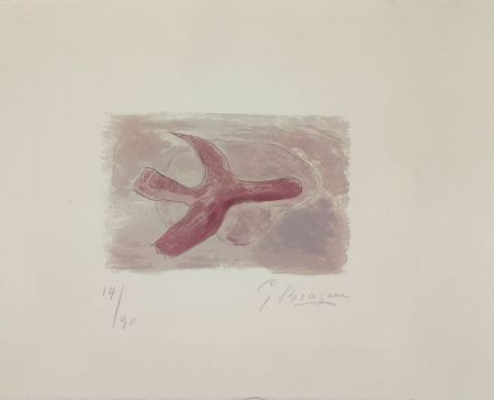 Lithographie Braque - L'oiseau mauve 