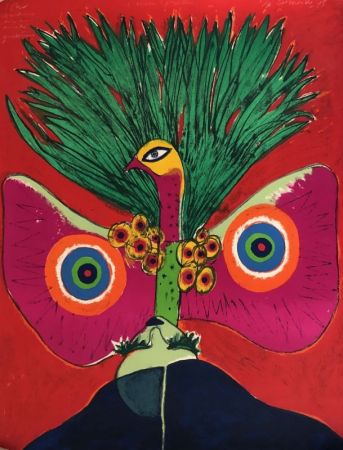 Lithographie Corneille - L'oiseau papillon 