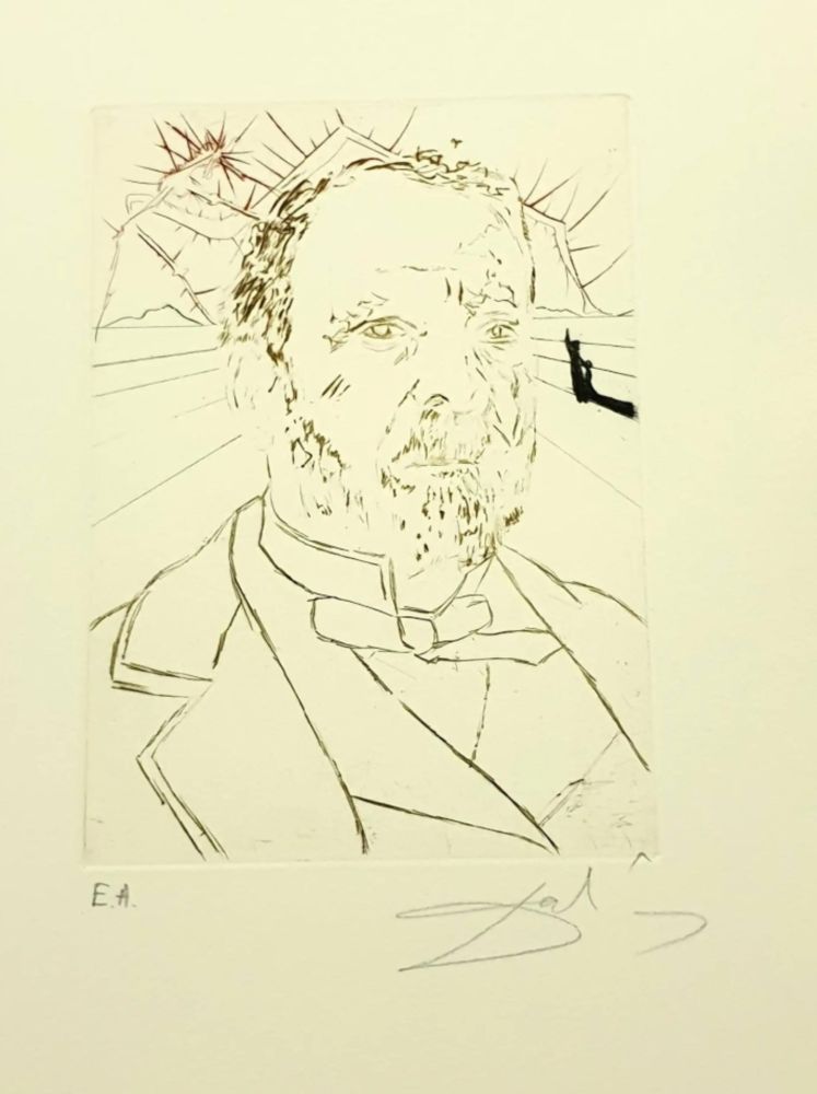 Radierung Dali - Louis Pasteur