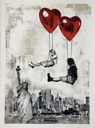 Siebdruck Mr Brainwash - Love Is In the Air (New York)