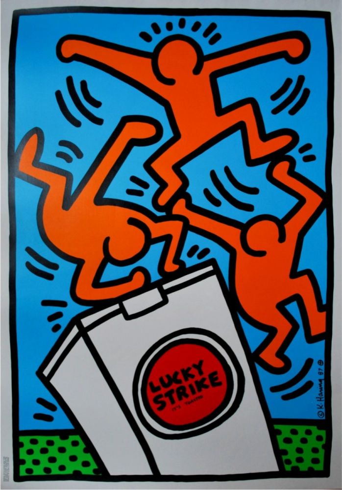 Siebdruck Haring - Lucky Strike, 1987