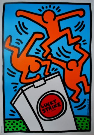 Siebdruck Haring - Lucky Strike, 1987