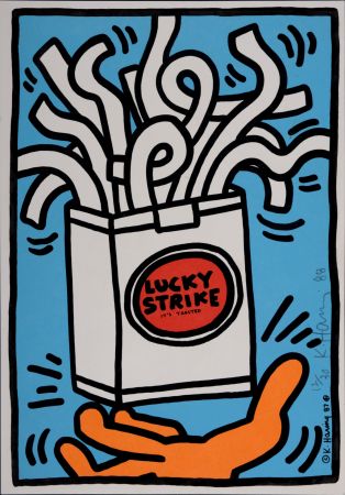 Siebdruck Haring - Lucky Strike, 1987  Hand signed, Edition of 30 