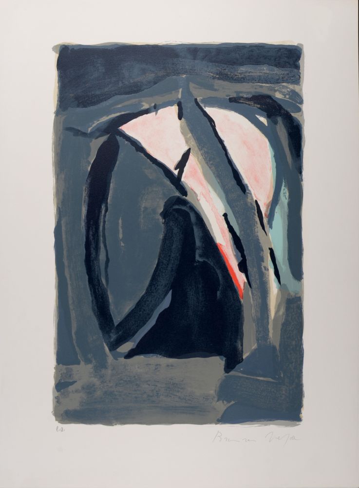 Lithographie Van Velde - Lumière noire, 1970 - Hand-signed