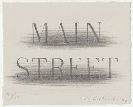 Lithographie Ruscha - Main Street