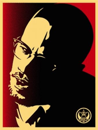 Siebdruck Fairey - Malcolm X Red