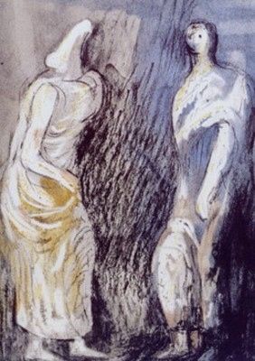 Lithographie Moore - Man and Woman