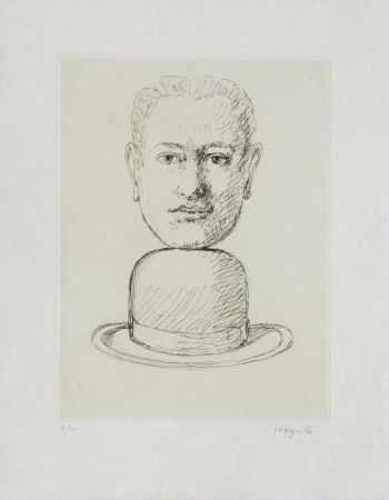 Radierung Und Aquatinta Magritte - Man with a Bowler Hat