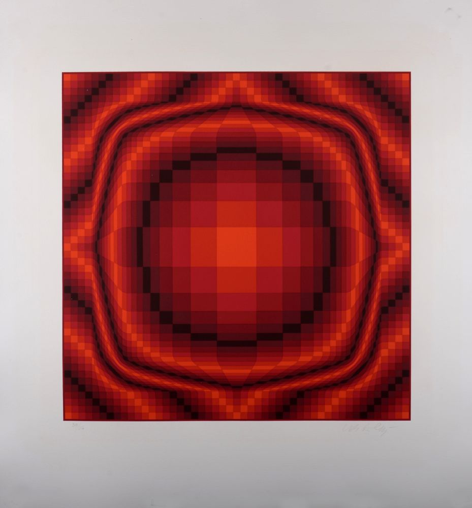 Siebdruck Vasarely - Mantra Rouge, c.1977 - Hand-signed & numbered!