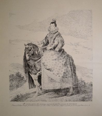 Radierung Goya - Margarita de Austria Reyna de Espagna, Muger de Phelipe III