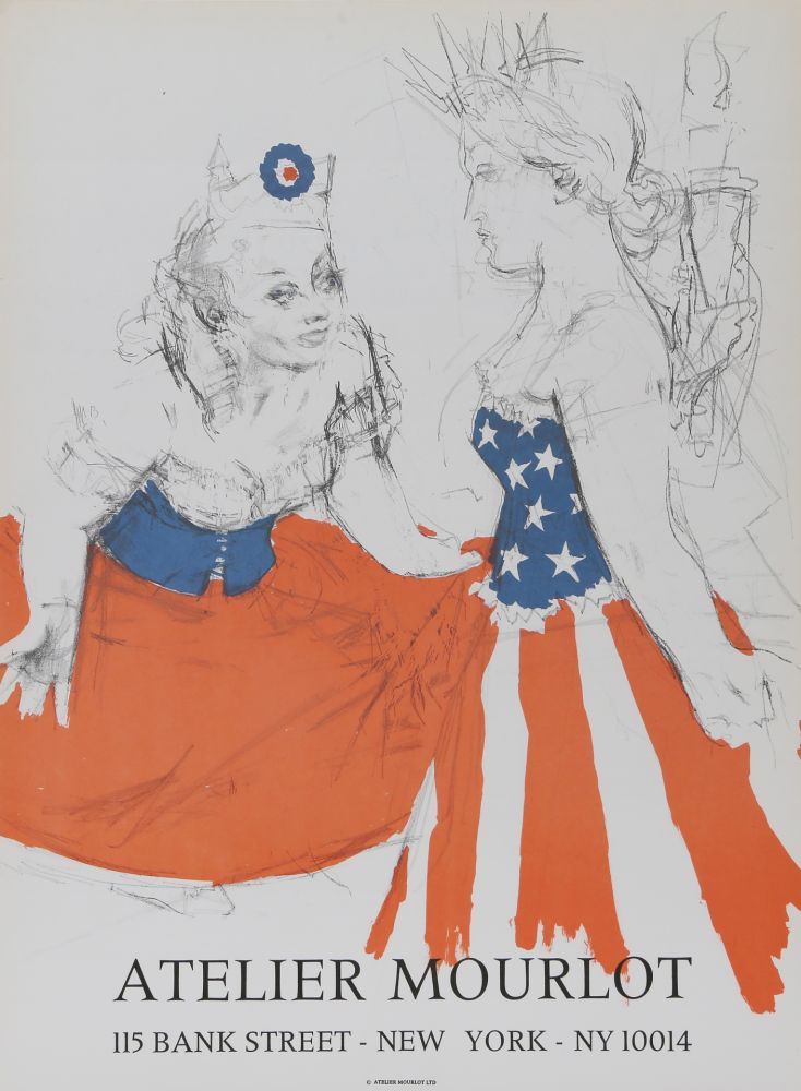 Lithographie Levine - Marianne & The Goddess of Liberty