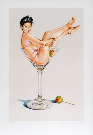 Lithographie Ramos - Martini Miss (Courtney Cox) 