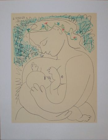 Lithographie Picasso - Maternité